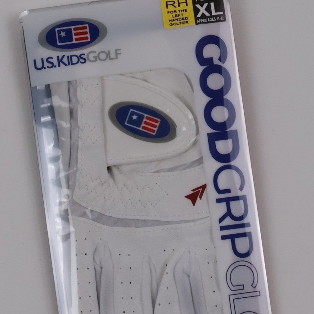 U.S. Kids Golf GoodGrip Glove White Leather Youth XL LH Golfer NWT